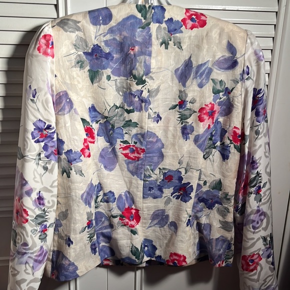 Blazer, Anne Crimmins Linen GORGEOUS Blazer Jacket! 8 Body Linen, Sleeves Silk - Picture 6 of 6